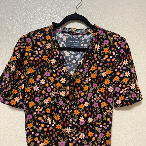 ModCloth x Princess Highway‎ Floral Black Dress Sz 10 - Picture 3 of 9